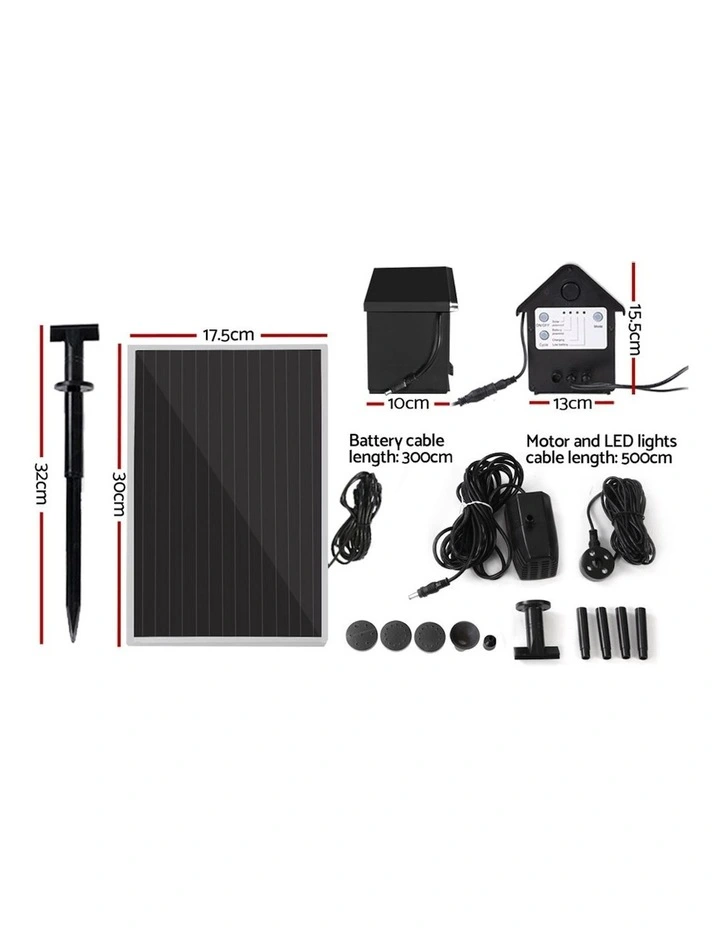 Solar Pond Fountain Submersible Kit 4FT