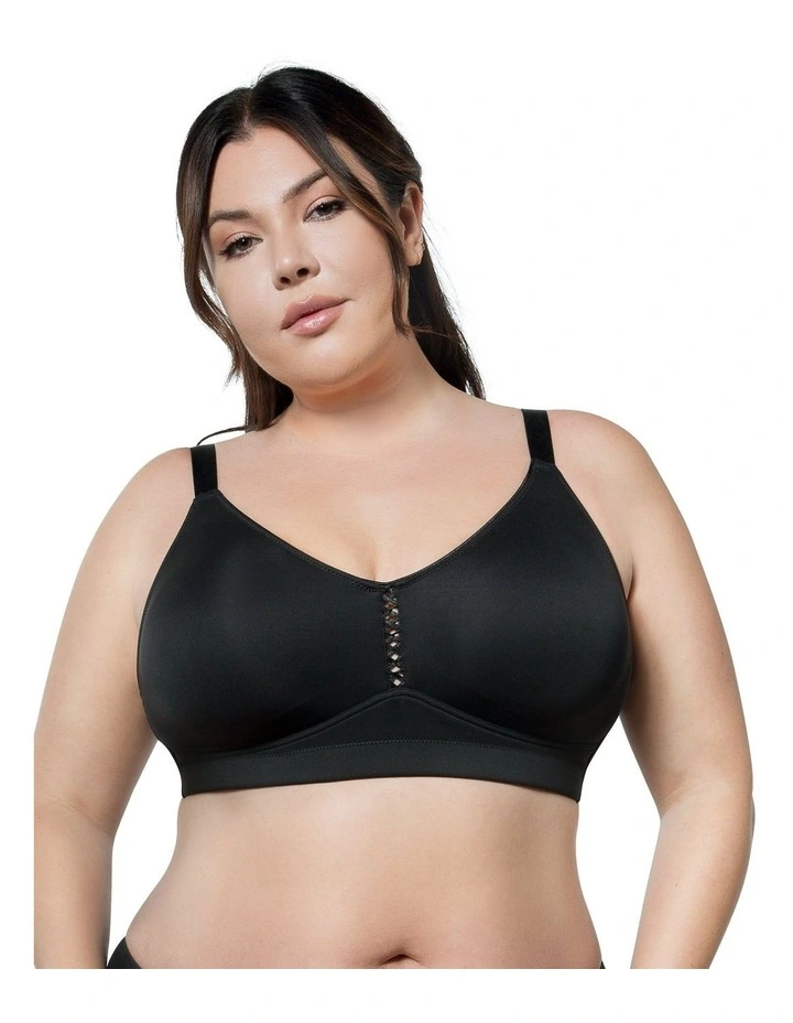 Erika Full Bust Seamless Wirefree Bra in Black