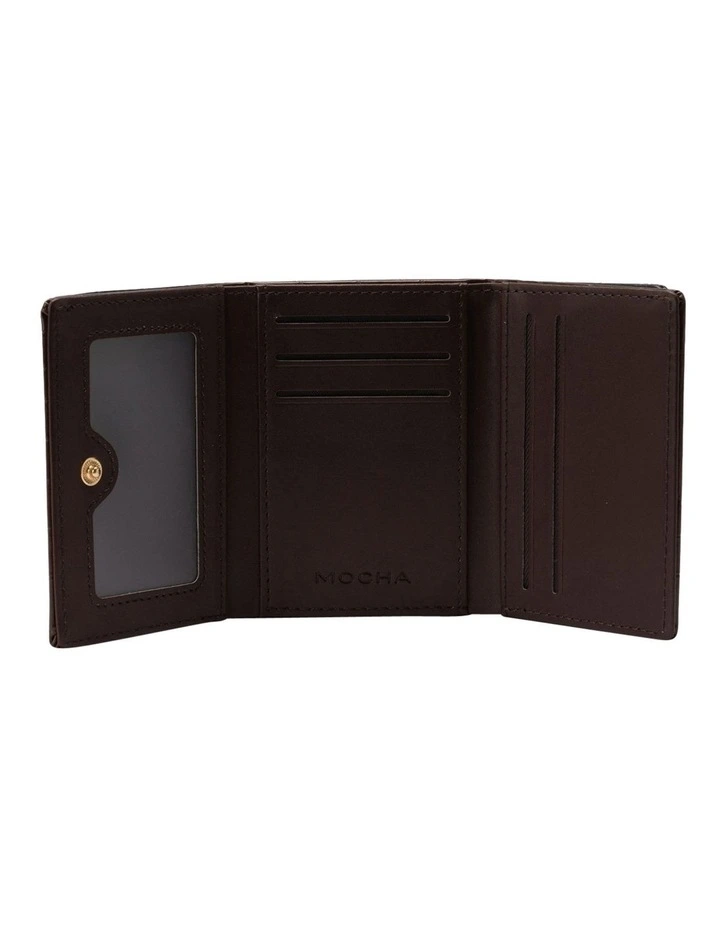 Bindi Croc-Embossed Mini Wallet in Chocolate