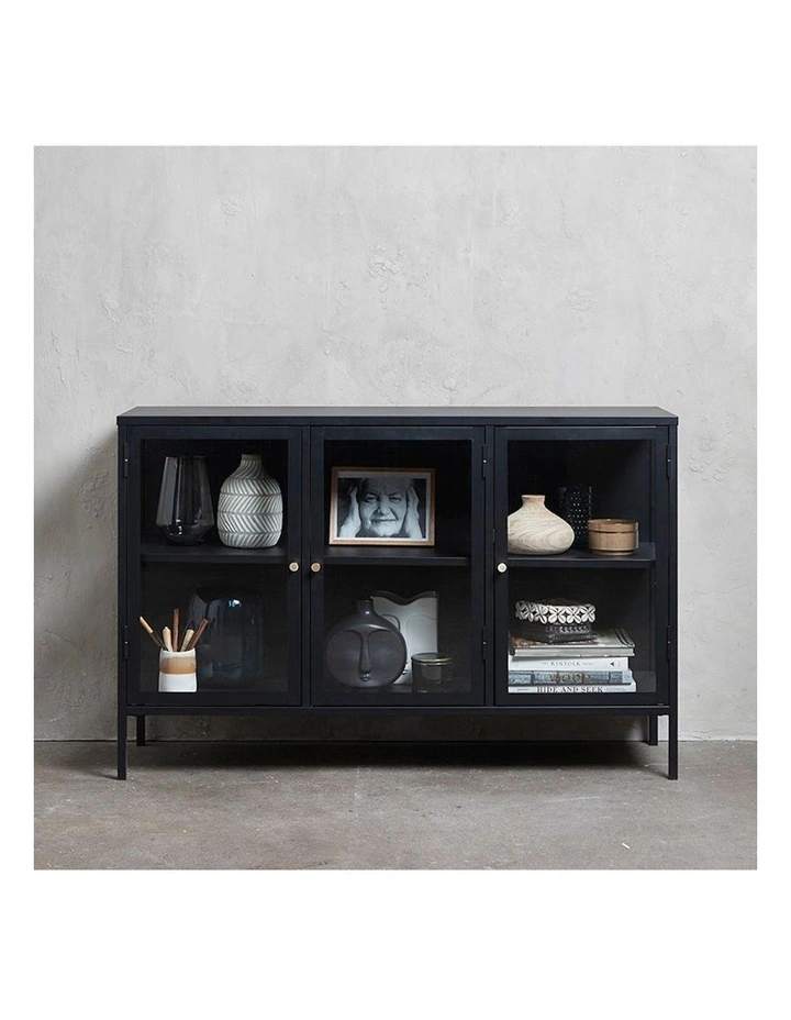 Carmel 3 Doors Sideboard 132cm in Black