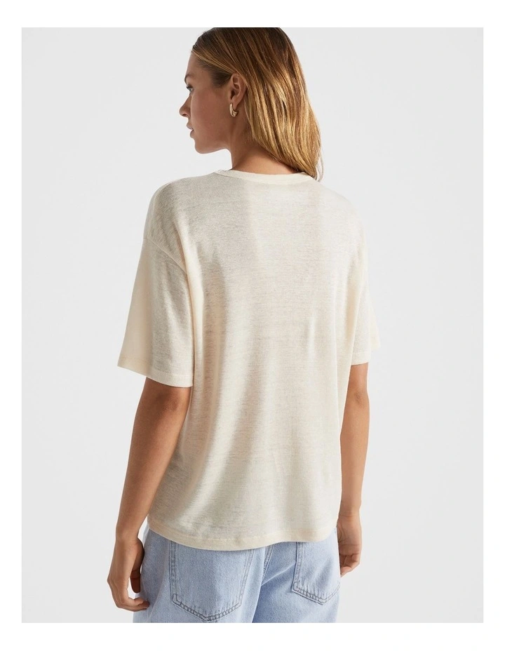 Linen Boyfriend Tee in Frappe