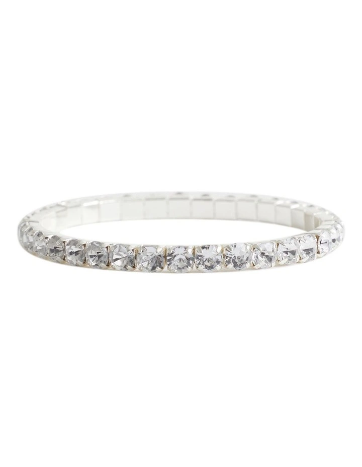 Diamante Stretch Bracelet in Clear