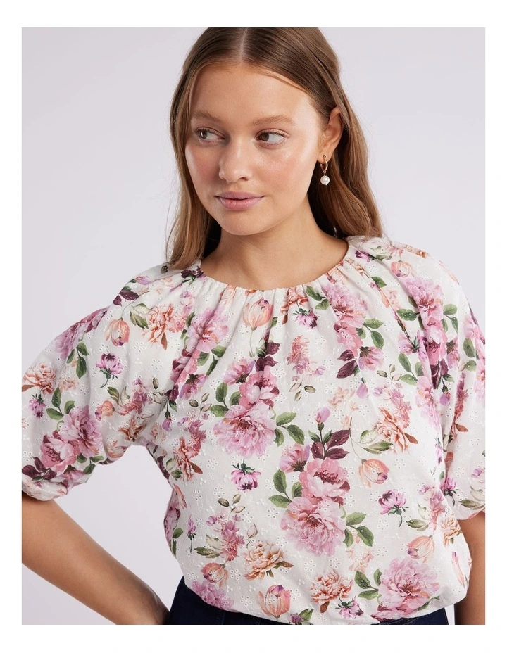 Garden Romance Top in Ivory