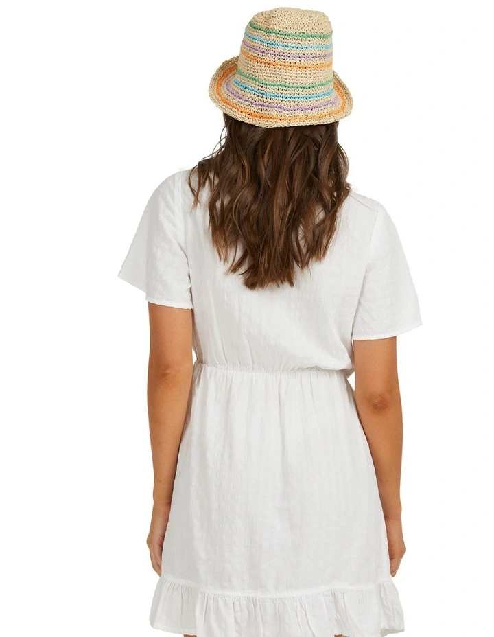 Zenith Wrap Texture Dress in White