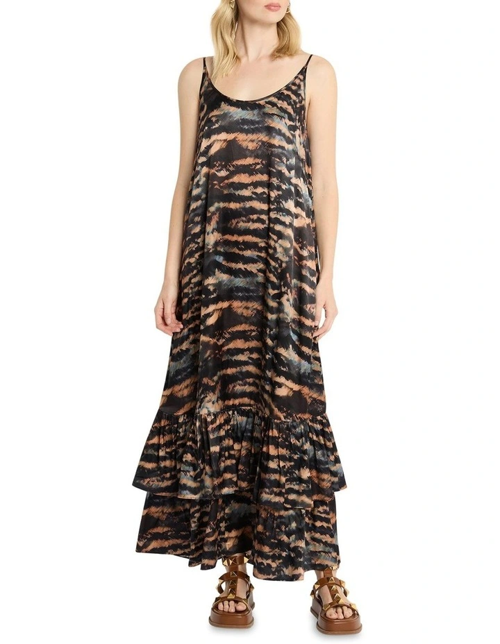 Furry Charm Maxi Dress in Multi