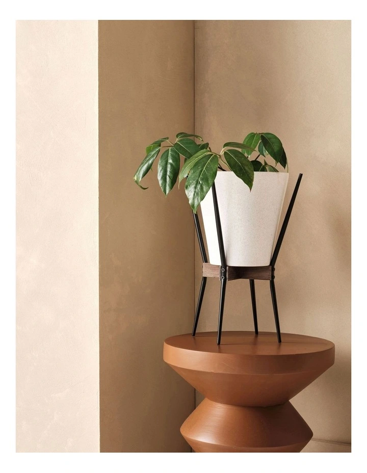 Moon Planter Pot With Stand in White