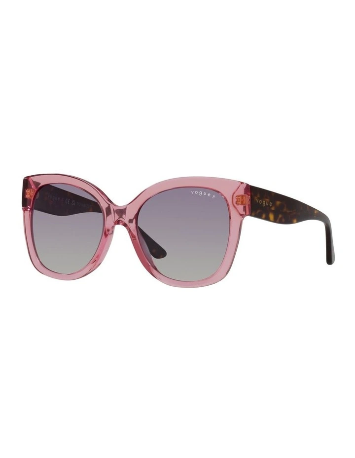 0VO5338S Polarised Sunglasses in Transparent Pink