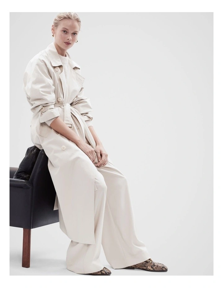 Oversized Trench Coat in Cream