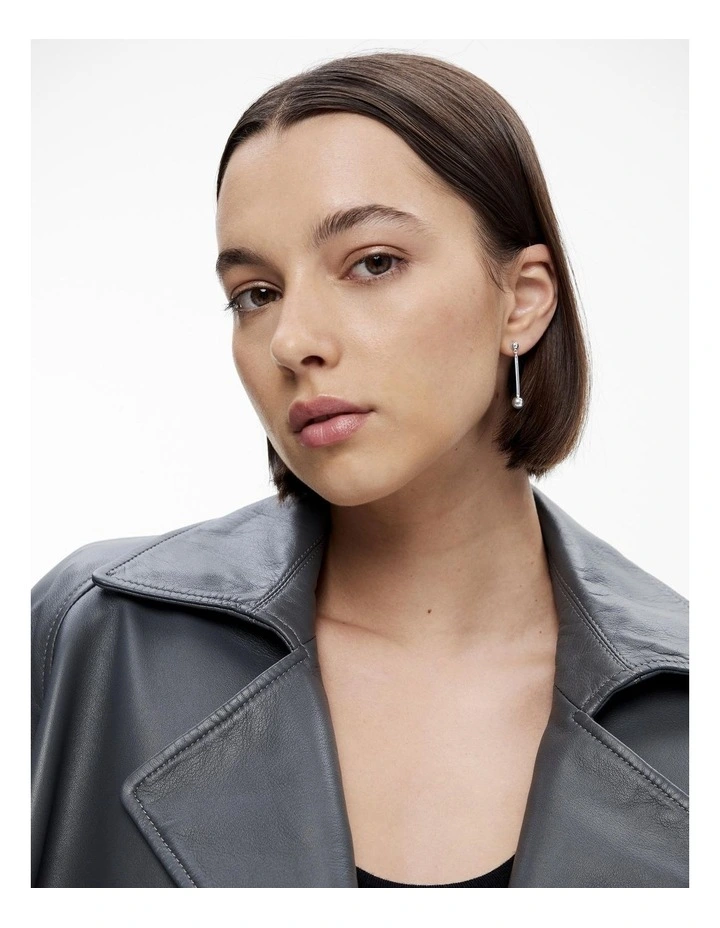 Bar Drop Earring in Silver