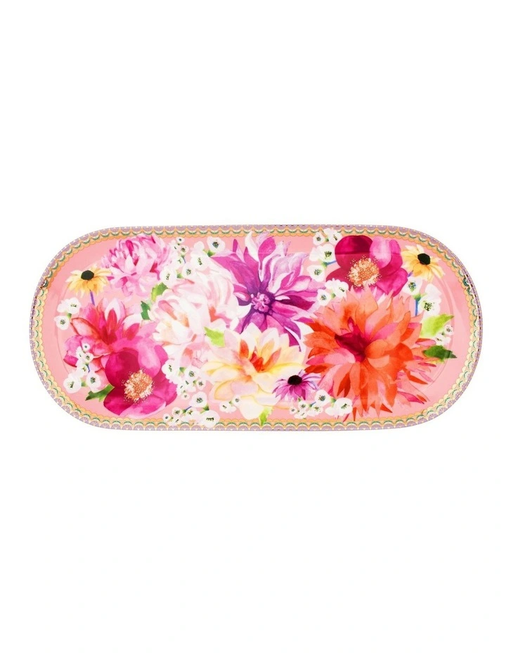 Teas & C's Dahlia Daze Platter 33x15cm Gift Boxed in Multi