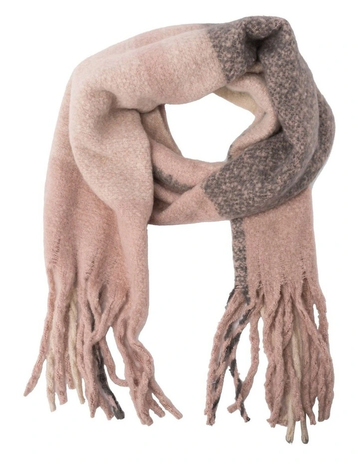 Big Block Scarf in Dusty Pink