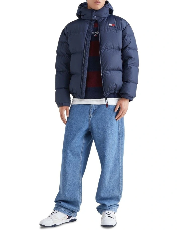 Hooded Padded Recycled Casual Alaska Puffer in Blue