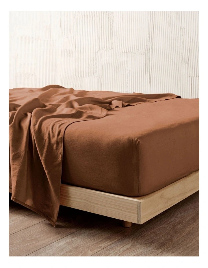 Nimes Fitted Sheet In Cinnamon
