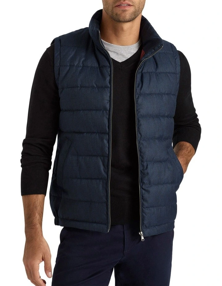 Bolten Check Gilet in Navy Check