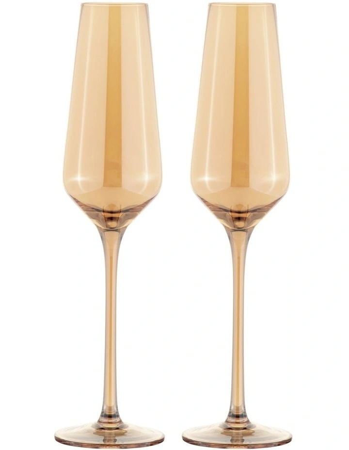 Glamour Flute 230ML Set of 2 in Gold