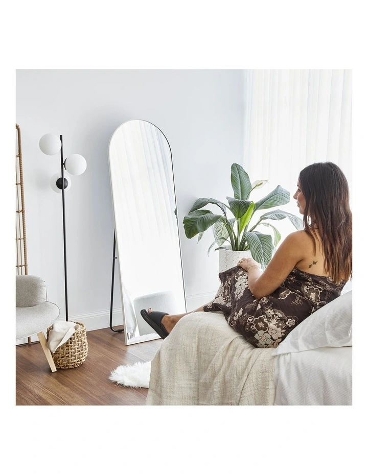 Arched Full Length Mirror in White