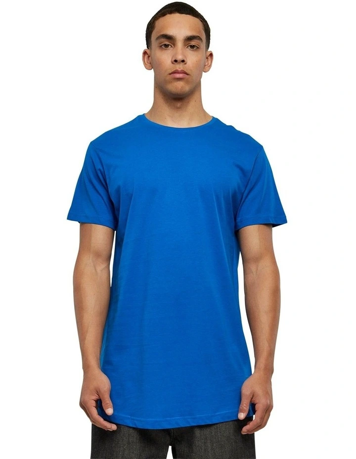Shaped Long Tee in Bright Blue