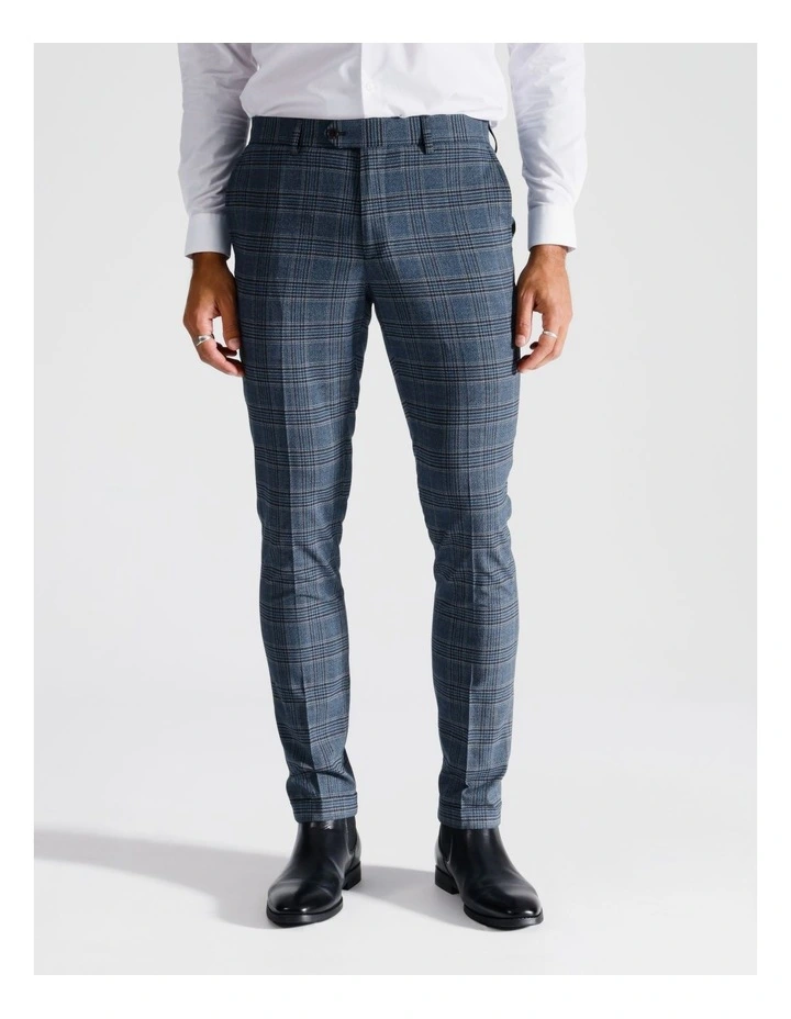Slim Trouser Large Marl Check in Blue