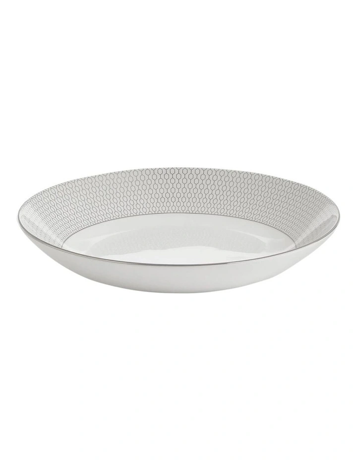 Gio Platinum Pasta Bowl 24cm in White