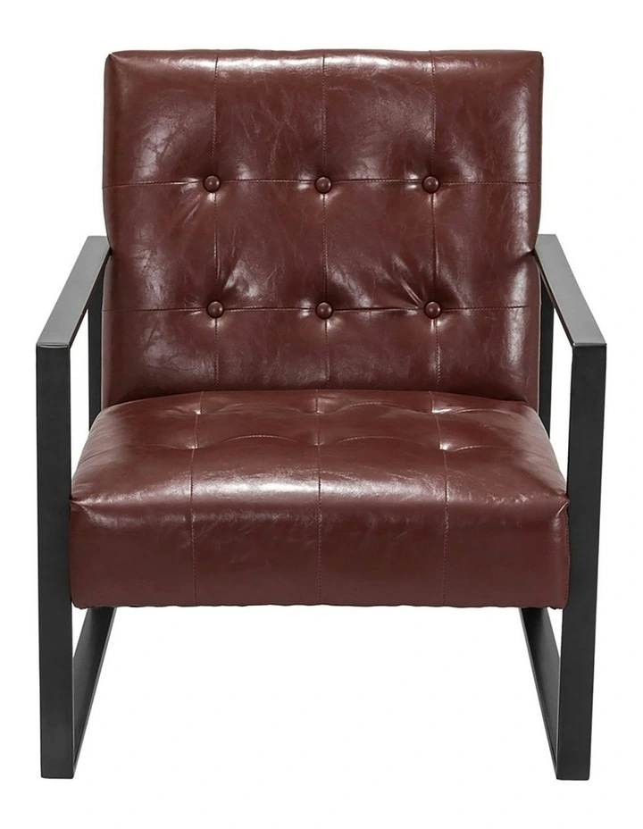 PU Leather Kora Armchair in Brown