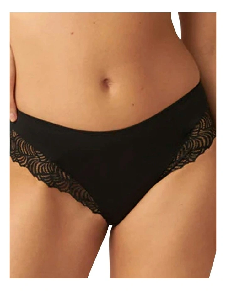 The Friday Sustainable Lace Trim Brief in Black