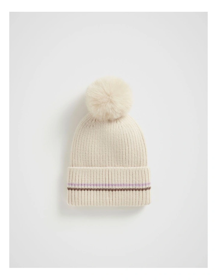 Contrast Stripe Beanie in Multi