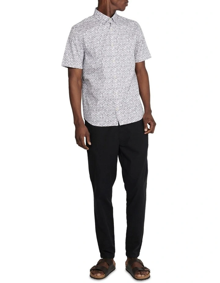 Trostol Floral Short Sleeve Shirt in Walnut