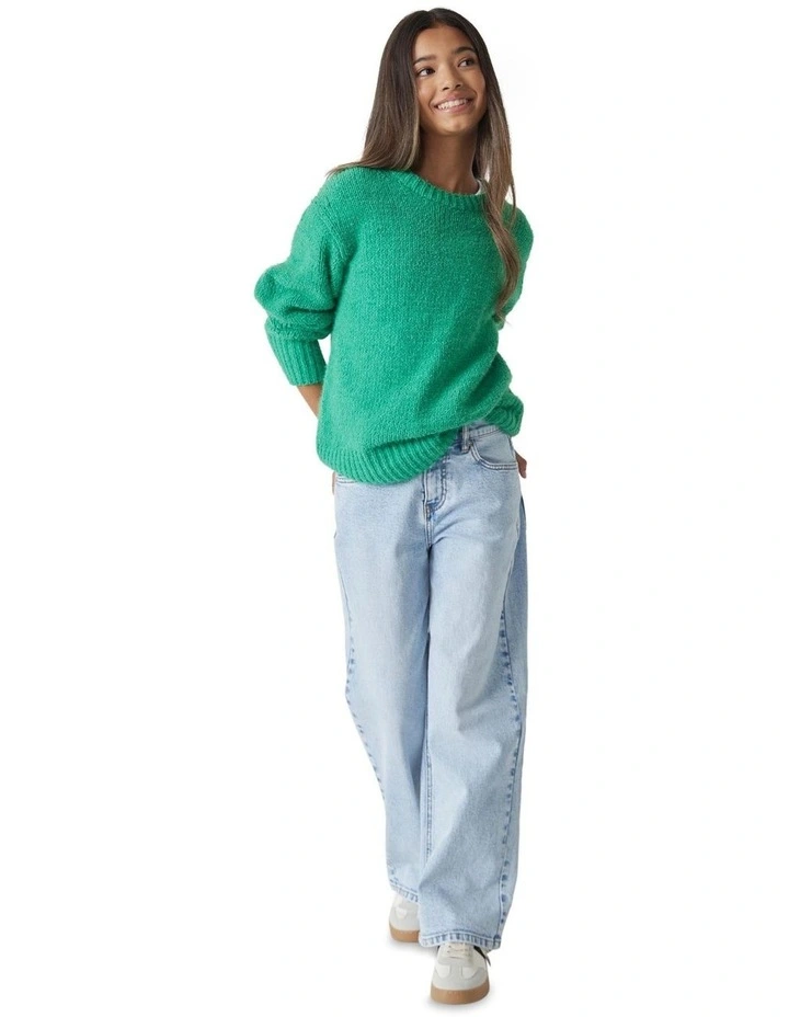 Kendra Boxy Knit Jumper in Green