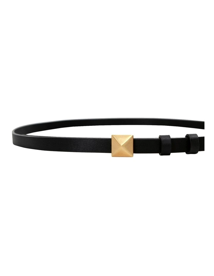 Cleopatra Pyramid Stud Leather Belt in Black