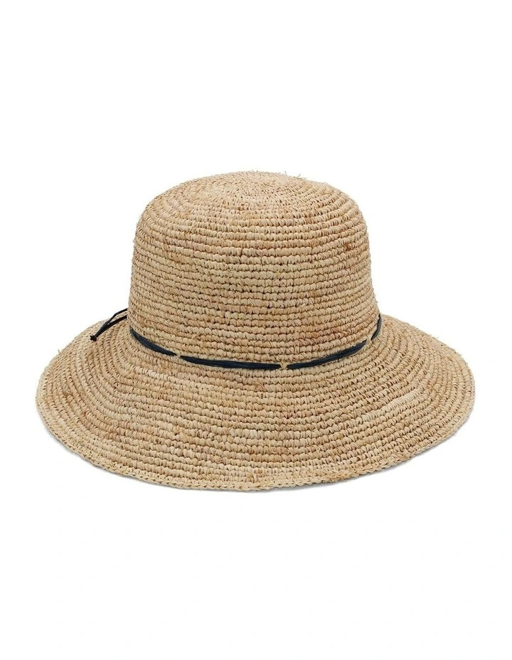 Marina Bucket Hat in Natural/Blue