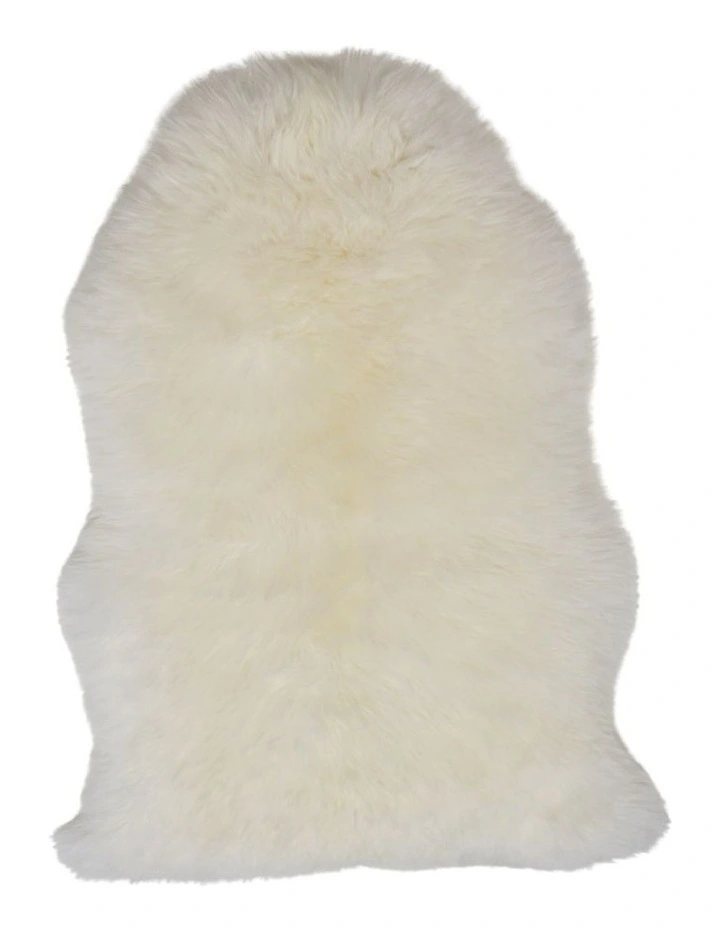 Long Wool Sheepskin Rug Single in Ivory