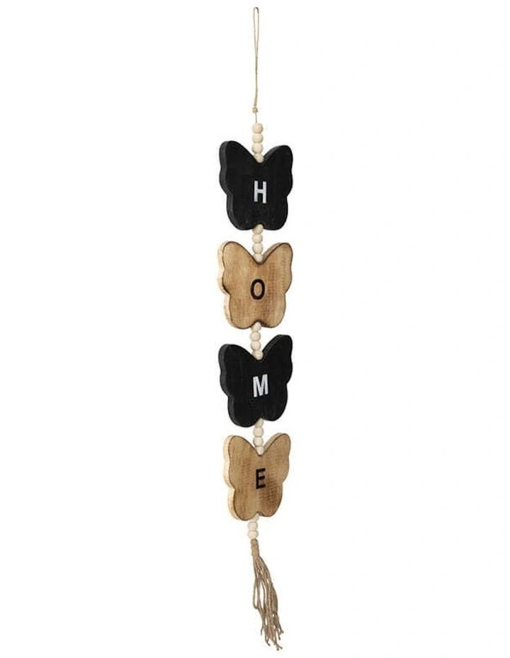 Handmade Hanging Butterflies Home Sign Wall Art in Multi