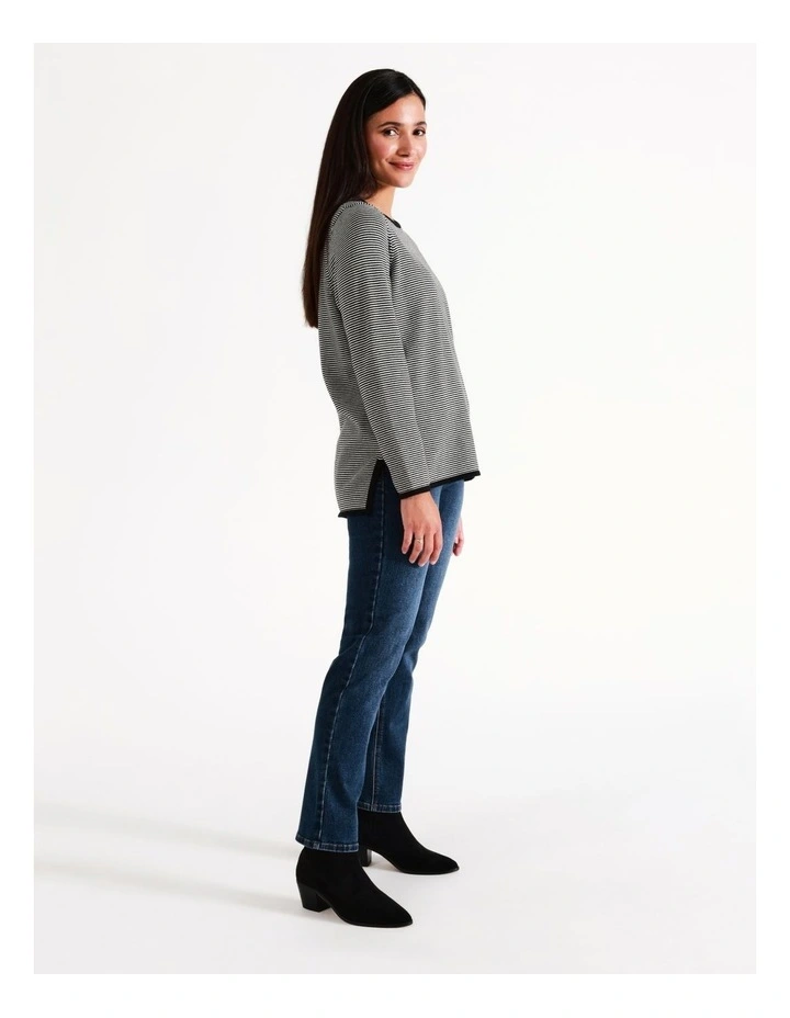 Recycled Cotton Blend Wardrobe Staple Straight Full Leg Jean in Mid Wash