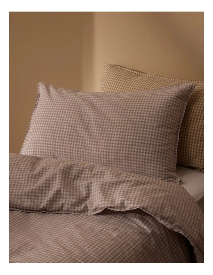 Noni Gingham Standard Pillowcase Pair in Thistle