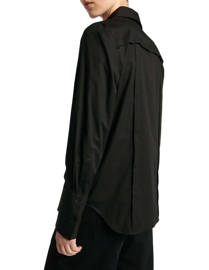 Boxpleat Tuxedo Shirt in Black