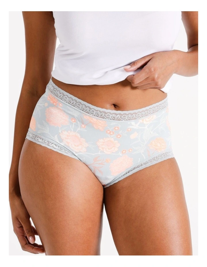Smooth Lace Full Brief in Grey