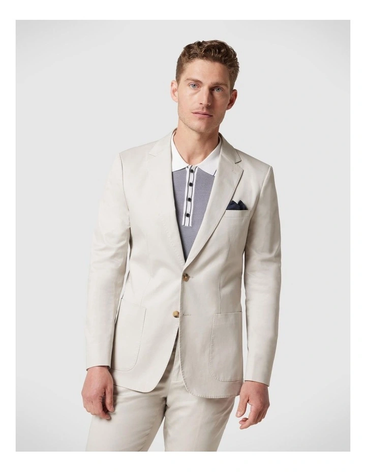 Regular Stretch Tailored Jacket in Bone