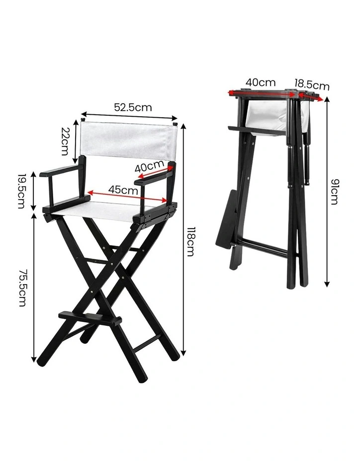 Tall Directors Chair in White
