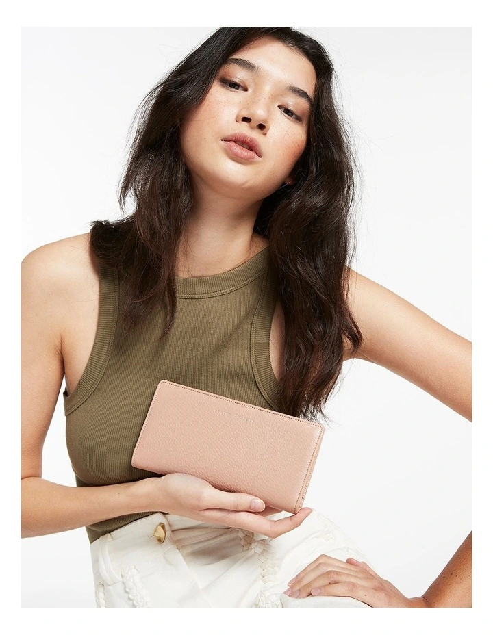 Old Flame Zip Around Wallet in Dusty Pink