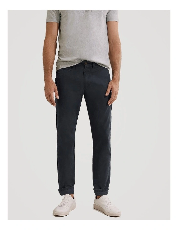 Verified Australian Cotton Standard Fit Stretch Chino in Navy
