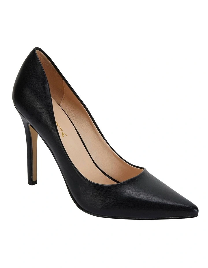 Harbour Heeled Shoes in Black Smooth