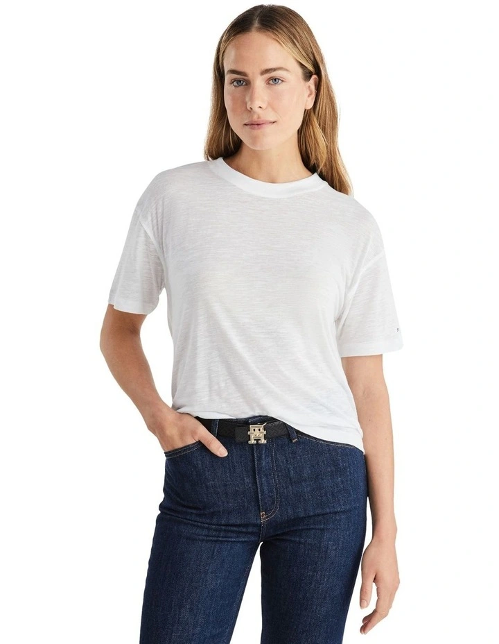 Crew Neck Relaxed T-shirt in White