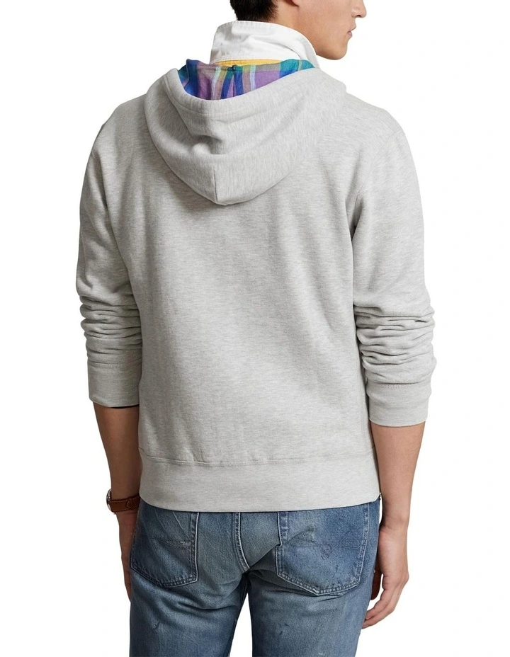 Polo Bear Fleece Full-Zip Hoodie in Grey