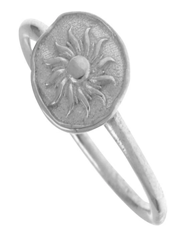 Funky Metal Symbolic Sun Ring in Silver