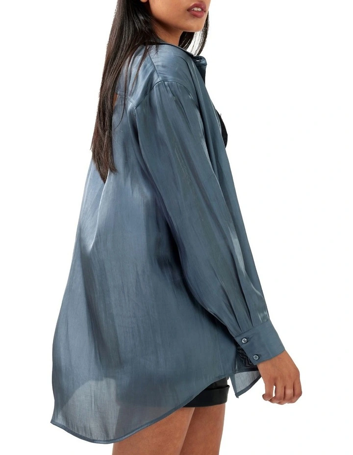Back To You Irredescent Shirt in Slate
