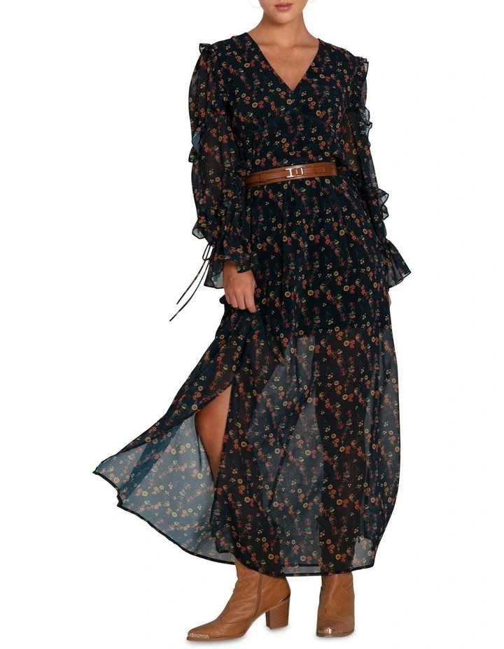 Come As You Are Floral Maxi Dress in Navy Multi