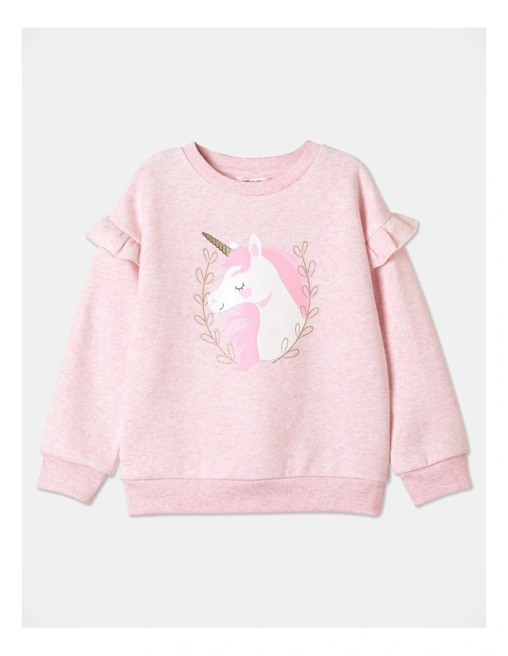 Essential Crew Sweat Top in Pink
