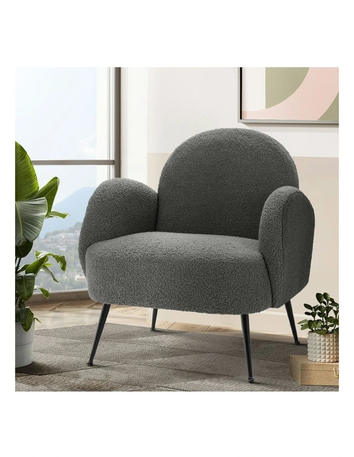 Armchair Boucle in Charcoal Hanes