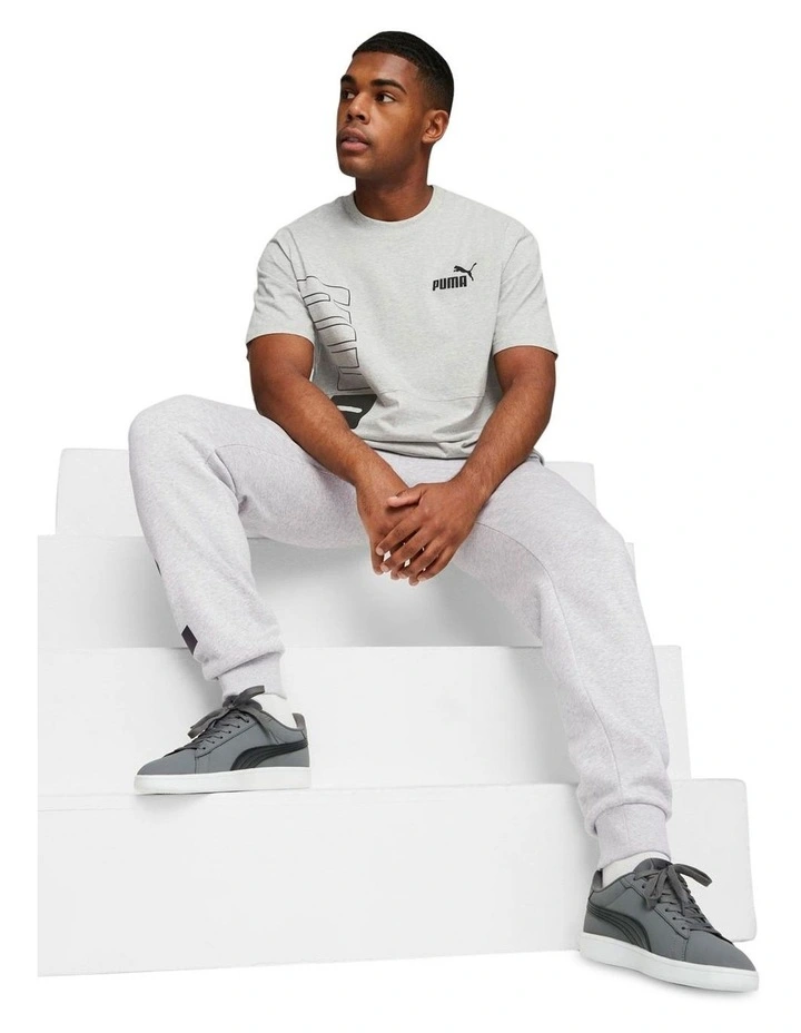 Power Colorblock Tee in Light Grey Heather