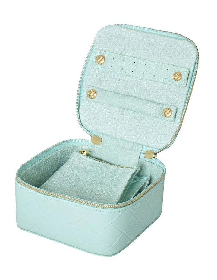 Woven Jewellery Cube in Teal